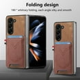 thumbnail image 4 of for Samsung Galaxy Z Fold 6 Wallet Case, Support Magnetic Car Mount, Vintage PU Leather Credit Card Slots Purse Phone Cover for Samsung Galaxy Z Fold 6 Women Men Shockproof Protective Case, Brown, 4 of 6