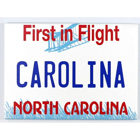North Carolina License Plate Fridge Collector's Souvenir Magnet 2.5" X 3.5"
