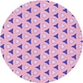 thumbnail image 1 of Ahgly Tapis Rond Lavable en Machine Intérieur Transitionnel Fleur Rose, 8 Pieds Rond, 1 of 7