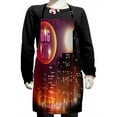 thumbnail image 1 of Modern Kids Apron, Big City Theme Urban Skyline Night Scene Full Moon Stars and Skyscrapers Image, Boys Girls Apron Bib with Adjustable Ties for Cooking Baking Painting, Multicolor, by Ambesonne, 1 of 2