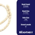 thumbnail image 3 of The Bead Chest Cream Barrel Natural Wood Beads 8x5mm White Oval 16”, 3 of 3