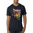 thumbnail image 1 of Colorful Rainbow Cat Animal Lover Mens Premium Tri Blend T-Shirt, Vintage Navy, 2XL, 1 of 3