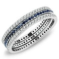thumbnail image 1 of Alamode DA066-9 Bague en Acier Inoxydable Poli pour Femmes avec Grade AAA CZ en Bleu Londres - Taille 9, 1 of 1