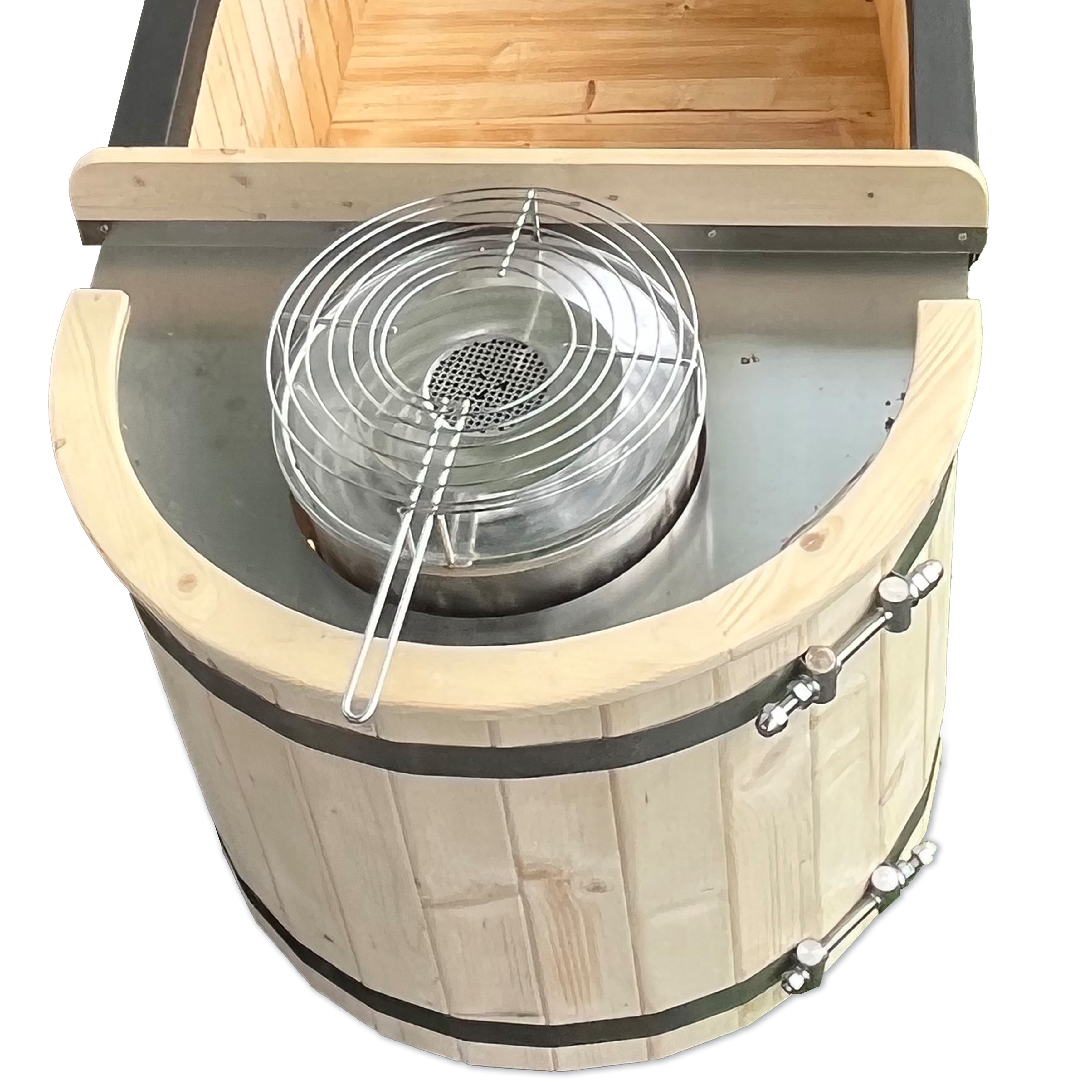 ALEKO Natural Pine Wood Hot Tub 2 Persons 132 Gallons with Charcoal Stove -  Walmart.com