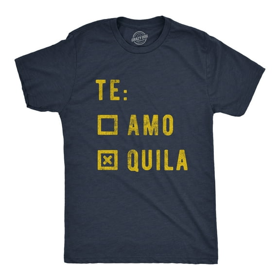 Mens Te amo Tequila T Shirt Funny Taco Tuesday Margarita Graphic Tee Graphic Tees