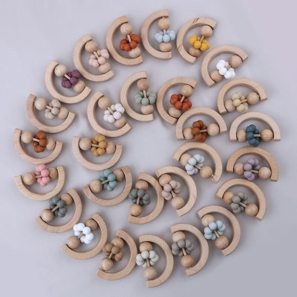 Rattle Teether Baby Hand Shake Bell Orff Percussion Instrument Music Bell Toy Infant Teething Pain Release Toy P31B heqiyong LED
