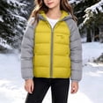 thumbnail image 6 of Zynoxe Puffer Jackets for Girls Winter Color Block Windproof Zip Up Long Sleeve Hoodies Casual Warm Quilted Padded Coat with Pockets, 6 of 7