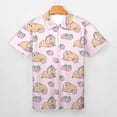 thumbnail image 3 of Pink Guinea Pig And Strawberry Pattern Men Zipper T-shirt Summer Casual Short Sleeve T-shirt Top, 3 of 7