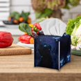 thumbnail image 5 of POLERO Tissue Box Cover Waterproof PU Leather Car Tissue Holder Square Tissues Boxes Organizer for Bathroom Vanity, Night Stands, Office, Home, Kitchen (Black Cat Galaxy), 5 of 7