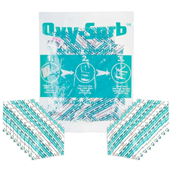 Oxy-Sorb Absorbeurs d'Oxygène 300cc pour Stockage Alimentaire à Long Terme – Lot de 20, Bleu, Taille 300cc, Idéal pour Conserver la Fraîcheur et la Durée de Conservation