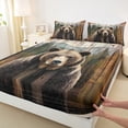 thumbnail image 3 of Homewish Woodland Animal Bear Bed Sheets,Olad Barn Door King Sheets,Rustic Farmhouse Cabin Sheet Set For Boys Kids,Luxury Bedroom Decor,4pcs, 3 of 7