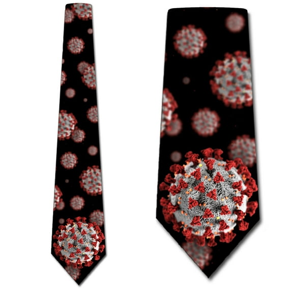 Coronavirus Ties Mens Science Necktie COVID Tie by Three Rooker