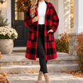 thumbnail image 2 of Dnhxils Jackets for Womens Fashion Hooded Plaid Jacket with Pockets Zip Up Long Sleeve Coat for Womens Winter Warm Clothes Wine XXL, 2 of 6