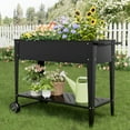 thumbnail image 2 of Homall Raised Garden Bed on Wheels Outdoor Metal Mobile Elevated Planter Box W/ Storage Shelf 3.2 x 1.3 x 2.6 ft, 2 of 7