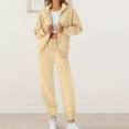 thumbnail image 3 of FAIWAD Womens 2 Piece Outfits Sweatsuit Oversized Zip Up Sweatshirt and Cinch Bottom Sweatpants Tracksuit, 3 of 9