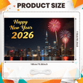 thumbnail image 5 of Night Cityscape Happy New Year Banner Glittering Fireworks Celebration Banner Festive Design for Party Decoration Holiday Event Celebration, 5 of 5