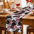 thumbnail image 5 of Pink Grey Abstract Table Runner 70 Inches, Modern Geometric Ombre Artwork Bed Runner Dresser Scarves Tabletop for Indoor Outdoor Parties/Ceremony/Banquet, 13" x 70", 5 of 9