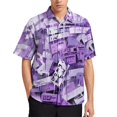 thumbnail image 5 of Camisa hawaiana divertida para playa para hombre, camisas con botones y estampado 3D de grafiti abstracto, camisas de vacaciones de verano de manga corta, 5 of 5