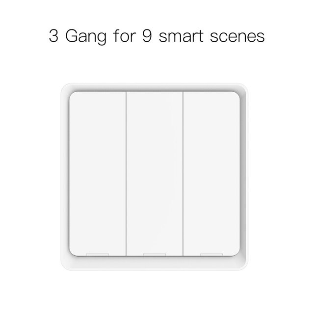 Bouton de Scène Sans Fil Switch Plaque Murale Switch Intelligente à Piles Tuya/application Smart Life Télécommande pour Appareils de Maison Intelligente (Requis ZigBee Hub), Blanc Lot de 3