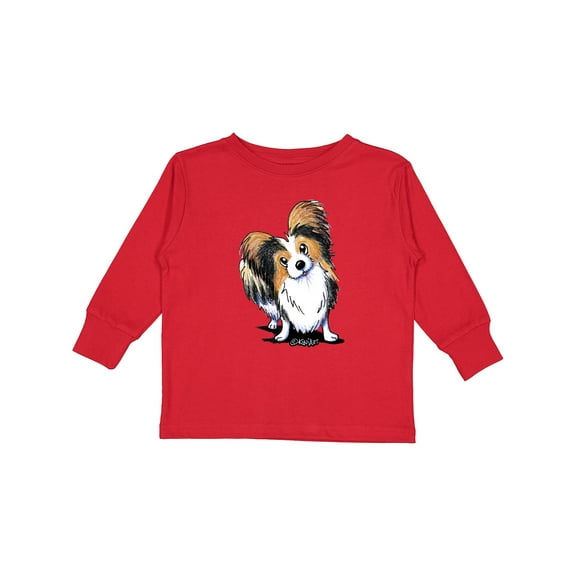 Inktastic Tricolor Papillon Boys or Girls Long Sleeve Toddler T-Shirt