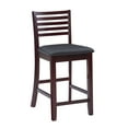 thumbnail image 5 of Linon Healy 25" Counter Stool, Espresso with Dark Brown Fabric, 5 of 9