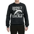thumbnail image 2 of Wild Bobby Respect The Locals Save Our Oceans Dolphin Animal Lover Unisex Crewneck Graphic Sweatshirt, Black, 5X-Large, 2 of 6
