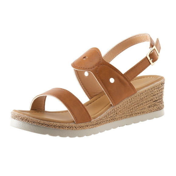 Ketyyh-chn99 Womens Wedge Sandals Shoes Women Slide Sandals for Women Arch Support Out Casual Open Toe Wedges Comfortable Beach Shoes Sandals (Brown, 8)