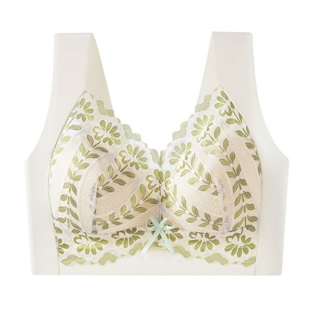 BKQCNKM Push Up Bra  Lace Bra  Wireless Bras for Women  Lace Comfortable Tank Top Underwear Comfortable  Underoutfit Bras for Women Green XL