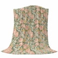 thumbnail image 6 of Pink Rose Blanket Soft Cozy Warm Twin Blanket for Bed, Plush Fuzzy Flannel Fleece Blankets for Sofa, Romantic Botanical Floral Flowers Leaves Throw Blankets for Couch, Gifts for Men, 60"x80", 6 of 9