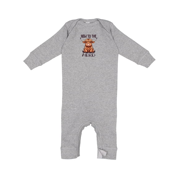 Inktastic New to the Herd Highland Cow Baby Romper Coveralls
