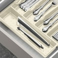 thumbnail image 4 of Weloille Silverware Drawer Organizer, Expandable Utensil Tray for Kitchen, Flatware and Cutlery Holder, Adjustable Plastic Storage for Spoons Forks Knives, Large, Beige, 4 of 6