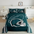 thumbnail image 2 of Erosebridal American Football Comforter Set Full Size Rugby Games Bedding Set Sport Arena Peacock Green Comforter Sports Theme Quilt Set, 2 of 7