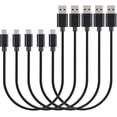thumbnail image 1 of MaGeek® [Lot de 5 Pcs] Câbles Micro USB Premium Courts 1 Pieds / 0.3m Haute Vitesse USB 2.0 A Mâle vers Micro B Synchronisation et Charge, 1 of 5