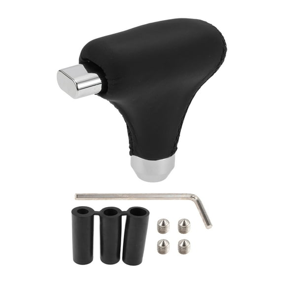 Unique Bargains Shift Knob Universal Gear Shift Knob Faux Leather Stick Shifter Lever Knob for Automatic and Manual Vehicle with 3 Adapter Black 1 Set