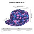 thumbnail image 2 of Flat Bill Trucker Hats for Women Men - blue Skull pink rose Adjustable Flat Baseball Cap Snapback Hats Dad Hats for Men, 2 of 7