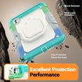 thumbnail image 5 of for iPad Pro 11 inch Case (M4 2024/M5 2025), 360 Rotating Shockproof Cover with Stand, Handle, Shoulder Strap, Rainbow Blue, 5 of 7