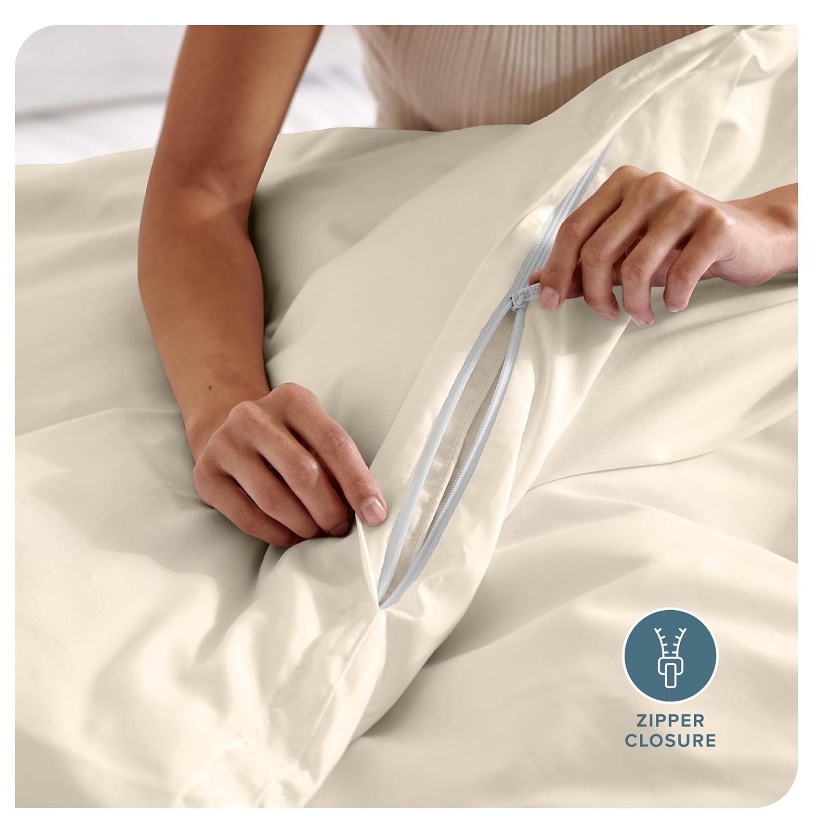 Bedding Duvet Cover Oversized Queen - Premium 1800 Super Soft Collection - Lightweight, Cooling - Soft Breathable Bedding Duvet Cover (Oversized Queen, Sand)