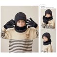 thumbnail image 3 of 3Pcs Winter Knitted Beanie Hat and Neck Scarf Set with Gloves for Boys Girls Age 1-11 Years, 3 of 4