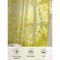 thumbnail image 6 of Sheer Curtains 63 Inch Length, Boho Flowers Semi Sheer Curtains Light Filtering Window Treatment, Yellow Floral Vintage Bohemian Watercolor Privacy Voile Drapes for Living Room Bedroom 52x63 Inch, 6 of 7
