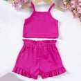 thumbnail image 5 of Agkizg 2PC Solid Sleeveless Tank Top Elastic Waist Bow Shorts Set Cute Summer Outfits (Toddler Girl's or Girl's),2-Piece Set,Sizes 0-18 Months, 5 of 5