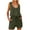 Army Green, variant on Cotton Tank Short Jumpsuits Womens Summer Button Down Elastic Drawcord Waist Sleeveless Romper Shorts Pocketed (M, Black)