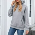 thumbnail image 6 of Plain Hoodie 2025 Long Sleeve Hooded Sweatshirt with Pockets Texture Pullover Essentials Hoodies for Women, 6 of 8