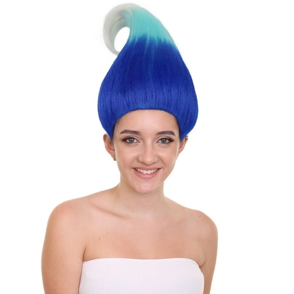 HPO Adult Unisex Multi-Color Troll Wig | Pointy Troll Fairy Wig with Tri-Color Blend | Breathable Capless Cap Designed