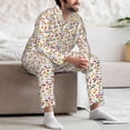 thumbnail image 7 of Naloa Sausage Tomato Toast Men’s Pajamas Set - Long Sleeve Button Down Sleep Shirt and Pajama Bottoms Sleepwear Set-Small, 7 of 7