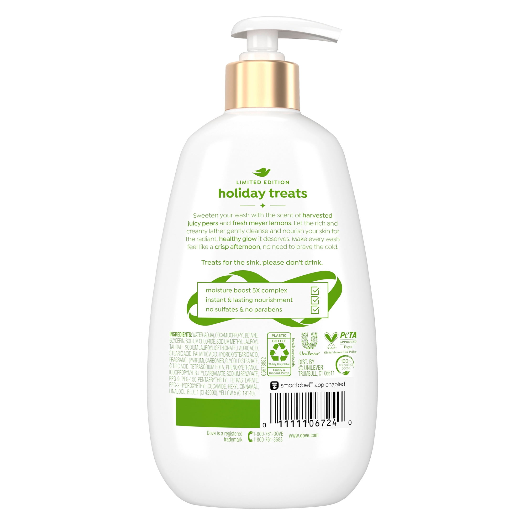 Dove Limited Edition Holiday Treats Liquid Hand Wash For Deep Nourishment Pear Delight ,12 FL OZ