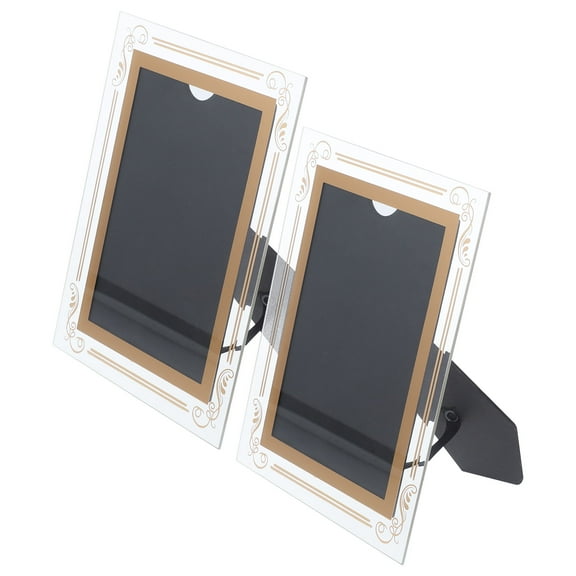 FRCOLOR 2 Pcs Crystal Glass Photo Frame Multiple Elegant Desktop