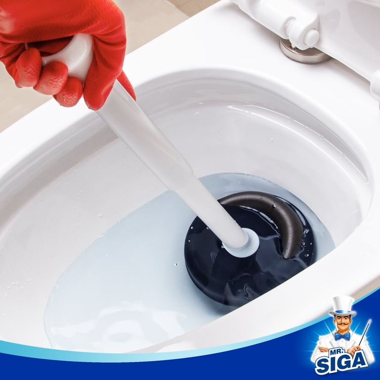 MR.SIGA Toilet Plunger with Holder, Heavy Duty White photo 2