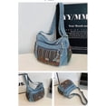 thumbnail image 6 of SPEKSEE Slouchy Shoulder Bag Boho Denim Y2K Large Hobo Purse Soft Messenger Retro Crossbody Handbag Vintage Washed Jeans with Pockets, 6 of 9