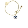 thumbnail image 2 of Delight Jewelry Silvertone Nurse Hat with Blue Cross Gold-tone Rose Link Chain Bracelet, 6.25"+1.75" Extender, 2 of 4