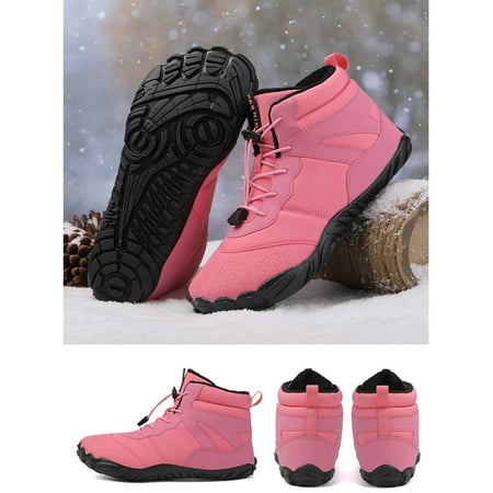 

Josdec Womens Boots Wide Width Fall/Winter Plush Waterproof Snow Warmth Breathability High-top Casual Cotton Couples Shoes Cowgirl Boots Pink 46